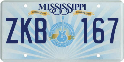 MS license plate ZKB167