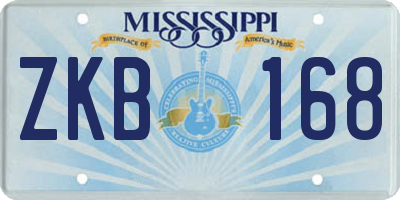 MS license plate ZKB168
