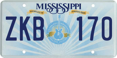 MS license plate ZKB170