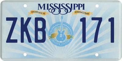 MS license plate ZKB171