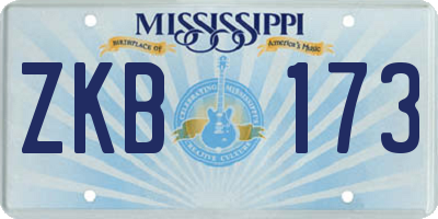 MS license plate ZKB173