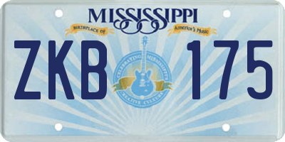 MS license plate ZKB175