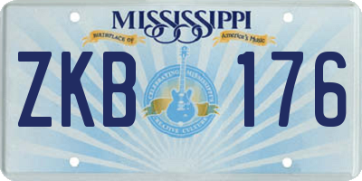 MS license plate ZKB176