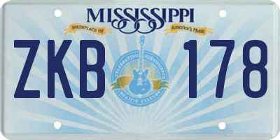 MS license plate ZKB178