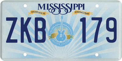 MS license plate ZKB179