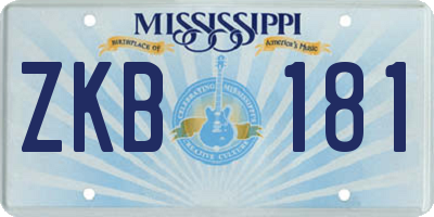 MS license plate ZKB181