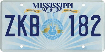 MS license plate ZKB182