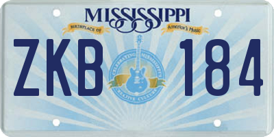 MS license plate ZKB184