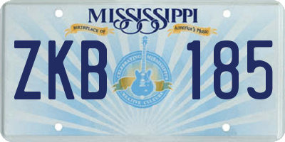 MS license plate ZKB185
