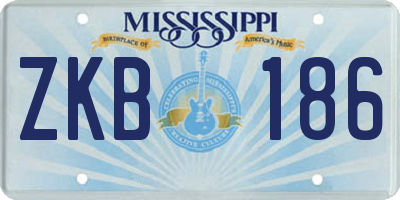 MS license plate ZKB186