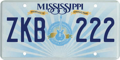 MS license plate ZKB222