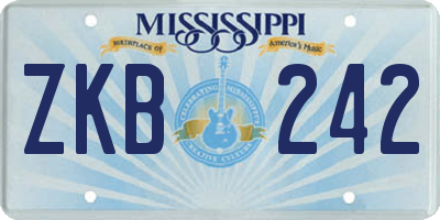 MS license plate ZKB242