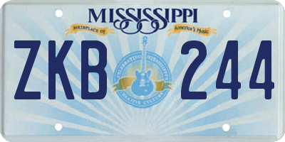 MS license plate ZKB244