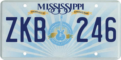 MS license plate ZKB246
