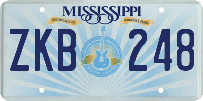 MS license plate ZKB248