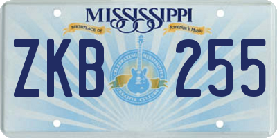 MS license plate ZKB255