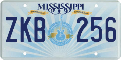 MS license plate ZKB256