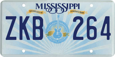 MS license plate ZKB264
