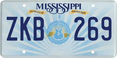 MS license plate ZKB269