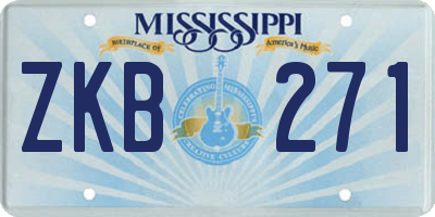 MS license plate ZKB271