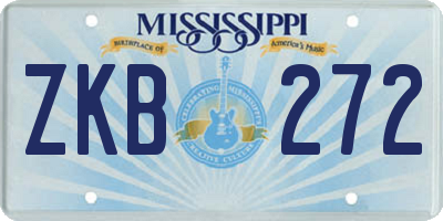 MS license plate ZKB272