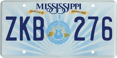 MS license plate ZKB276