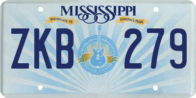 MS license plate ZKB279