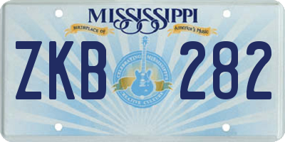MS license plate ZKB282