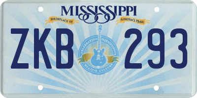 MS license plate ZKB293