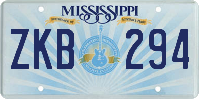 MS license plate ZKB294