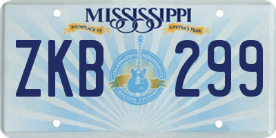 MS license plate ZKB299