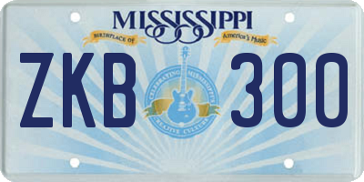 MS license plate ZKB300