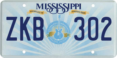 MS license plate ZKB302