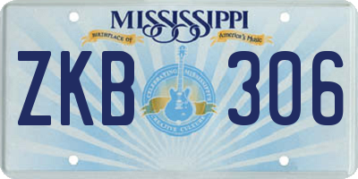 MS license plate ZKB306