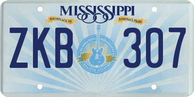MS license plate ZKB307