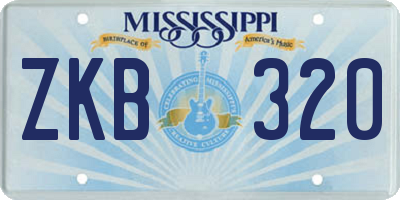 MS license plate ZKB320