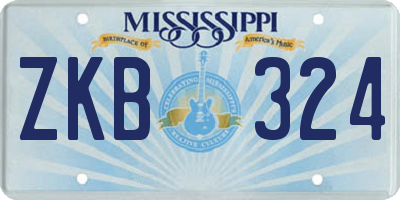 MS license plate ZKB324