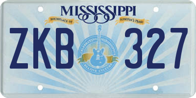 MS license plate ZKB327