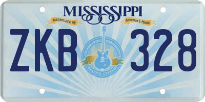 MS license plate ZKB328