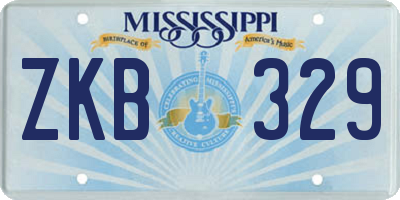 MS license plate ZKB329