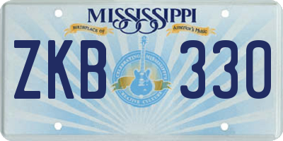 MS license plate ZKB330