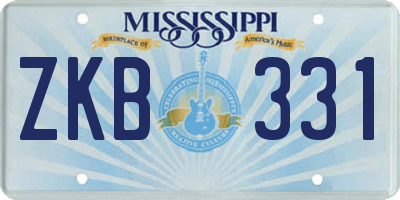 MS license plate ZKB331