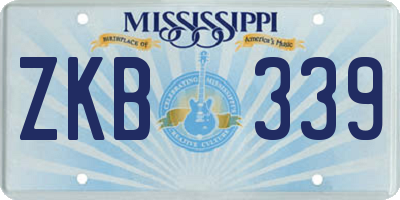 MS license plate ZKB339