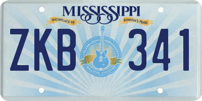 MS license plate ZKB341