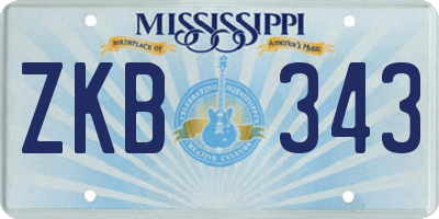 MS license plate ZKB343