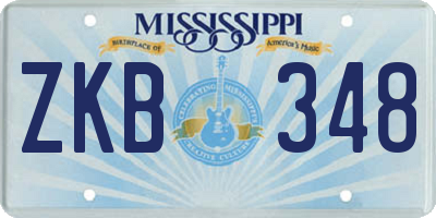 MS license plate ZKB348