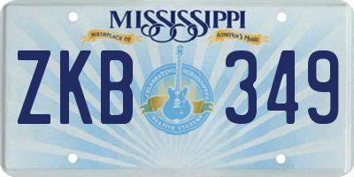 MS license plate ZKB349