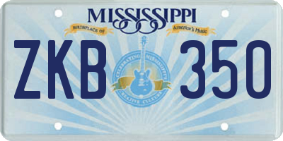 MS license plate ZKB350