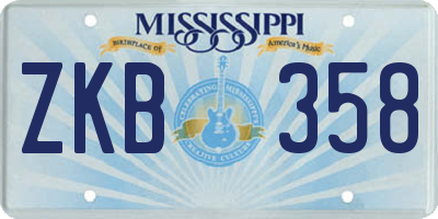 MS license plate ZKB358