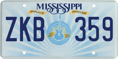 MS license plate ZKB359